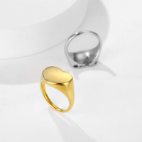 Edelstahl Solid Blank Finger Band Schmuck für DIY Anpassen LOGO Name Stempeln Flache Runde Siegel Gravierte Ring für Männer