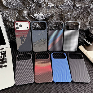 เคสโทรศัพท์มือถือลายคาร์บอนไฟเบอร์สุดเทรนดี้สำหรับ iPhone 17 Air 16 15 Pro Max ดีไซน์เนอร์ TechWoven ลายเส้น ผิวสัมผัสแบบ Double PC back cover - Product Image 1