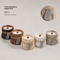 Bougie parfumée en soja à la cire d'arbre naturelle, mèche en bois, forme de tronc rustique, aromathérapie, parfum d'ambiance pour la maison, décoration pour chambre et salon