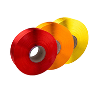 Vente en gros de fil à coudre FDY teint en cône de couleurs vives semi-ternes recyclées 100% polyester