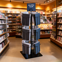 Présentoir rotatif de comptoir noir pour cartes cadeaux et cartes de vœux
