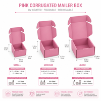 Boîtes d'expédition en carton ondulé rose solide avec revêtement UV recyclable pour l'emballage de cosmétiques et de soins de la peau de luxe