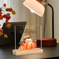 Acryl-Figuren-Dekoration Igel und Kürbis Herbst-Dekoschild zum Aufhängen, geeignet für Heim-/Schreibtisch-/Regaldekoration