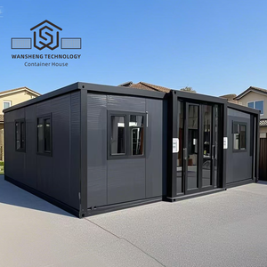 Maison conteneur extensible préfabriquée personnalisée 20 '40 'Maison pliante extérieure préfabriquée de deux chambres à coucher Construction <span class=keywords><strong>Immobilier</strong></span> - Product Image 1