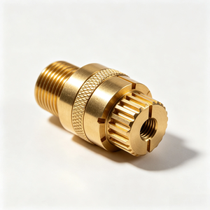 Accouplement cannelé en laiton usiné CNC de précision, insert d'engrenage en laiton fileté sur mesure, pièces de transmission industrielles en laiton - Product Image 1
