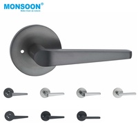 Ensemble de serrures à mortaise en acier inoxydable pour porte d'entrée moderne avec poignée de tirage et serrure dissimulée pour porte en bois