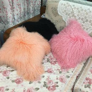 Funda de Almohada de Piel de Oveja Mongola Auténtica de Fábrica de Hebei, Cojín de Piel de Zorro de Moda - Product Image 6