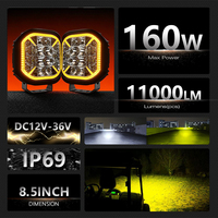 Luz de Trabajo LED Zhenxin de 8.5 Pulgadas y 160W, Chips XP50, 18000LM, IP69, Impermeable, Luz de Conducción Todoterreno para Camioneta, SUV, 4x4, de Fábrica
