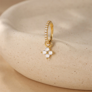 Pendientes de Aro Pequeños Clásicos de Plata de Ley S925 Chapados en Oro, Aros Minimalistas para Uso Diario para Mujer, Joyería de Moda Más Vendida - Product Image 2
