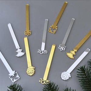 น้ำผึ้งและรสหวาน ของตกแต่งเค้กคริสต์มาส อะคริลิกรูปทรงกลม 2026 ท็อปเปอร์คัพเค้กปีใหม่ อุปกรณ์จัดงานปาร์ตี้วันหยุด - Product Image 4