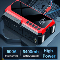 Démarreur portable 12V pour voiture/camion/moto avec compresseur d'air, batterie externe, lampe torche, gonfleur de pneus, courant de crête 1200A, 150 PSI