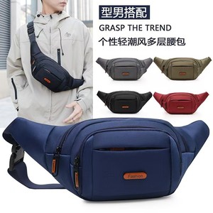 Bolso de pecho a la moda para hombre, riñonera deportiva impermeable de nailon, multicapa, para correr, viajar, excursión informal, azul, negro, gris, verde - Product Image 1