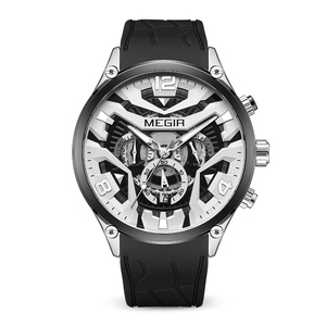 <span class=keywords><strong>Montre</strong></span> Chronographe à Quartz en Alliage pour Hommes, Bracelet en Silicone Personnalisé, <span class=keywords><strong>Prix</strong></span> d'Usine, Montres <span class=keywords><strong>Megir</strong></span> en Gros - Product Image 6
