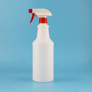 Venta al por mayor, vacío, 29oz, 850ml, soluciones de limpieza, productos químicos para el jardín del hogar, botellas de spray grandes de plástico blanco a prueba de fugas