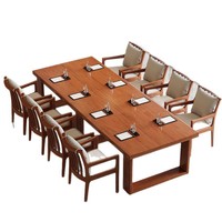 Grande table de conférence en bois massif moderne et durable pour bureau à domicile bureau d'ordinateur poste de travail de bibliothèque de bureau de consultation