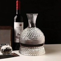 Carafe Rotative de Luxe Discret Haut de Gamme en Cristal Transparent pour la Maison, Distributeur Élégant de Vin