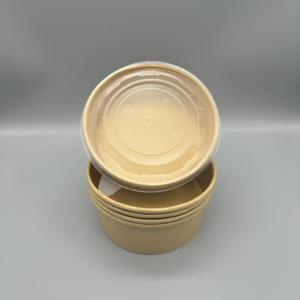 Tazón de Papel Kraft Desechable Ecológico para Llevar Comida, Envase Redondo para Sopa con Tapa Transparente - Product Image 5
