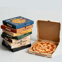 Individuell Bedruckte Kartonbox in Schwarzer Ausführung, Luxuriöse Lebensmittelverpackung, Wellpappe-Pizzakarton 32 cm 12 Zoll mit LOGO