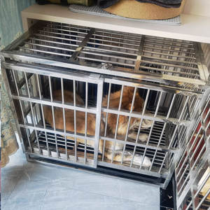 กรงสุนัขโลหะขนาดใหญ่,กรงสุนัขขนาดใหญ่พับได้แข็งแรงสแตนเลสสินค้าขายดี - Product Image 5