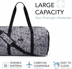 Sac de sport de voyage gratuit avec sac à chaussures, sac de sport pliable de grande capacité imperméable, source d'usine - Product Image 3