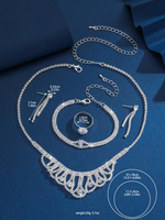 Ensemble de bijoux en diamant de luxe pour femmes-Collier d'accessoires de gros, chaîne de clavicule, ensemble de quatre pièces