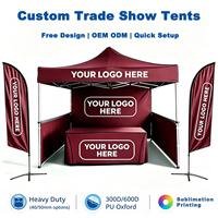 Tonnelle pliable 3x6m avec logo personnalisé en tissu Oxford 420D, tente de stand d'exposition, promotion flash, structure en aluminium pour événements et fêtes en extérieur