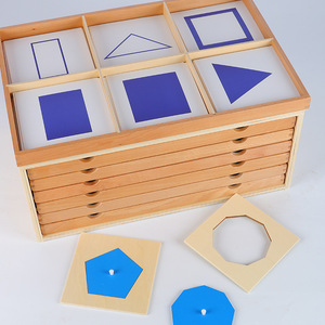 Nuovo Design Set <span class=keywords><strong>Montessori</strong></span> per Asilo Giocattoli in Legno Pannello con Figure Geometriche Armadietto - Product Image 2