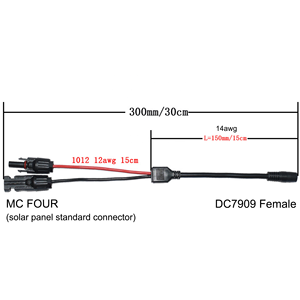 Câble <span class=keywords><strong>solaire</strong></span> personnalisé KAIBAO MC Quatre vers DC 8mm <span class=keywords><strong>Prise</strong></span> femelle pour panneaux photovoltaïques 200W Onduleurs Station d'alimentation portable Jackery - Product Image 4