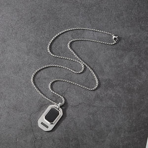 Hip Hop Double Layered Minimalist Non Tarnish Free WaterProof Stainless Steel <b>Fashion</b> Jewelry Pendant <b>Necklace</b> for Men Wholesale - Product Image 3