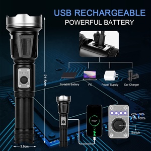 RTS-luz de <span class=keywords><strong>Flash</strong></span> más potente, <span class=keywords><strong>4</strong></span> engranajes, pantalla de potencia, 5 modos, linterna Led con Zoom Usb, batería 18650 o 26650, luces de emergencia - Product Image 3