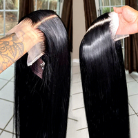 Perruques Frontales Droites 13x6 en Dentelle, Cheveux Humains, Cheveux Vietnamiens Bruts, Perruque en Dentelle HD, Cheveux Indiens Remy à Cuticules Alignées, Perruque Complète sans Colle