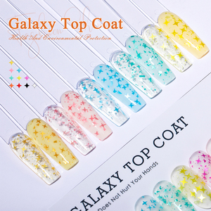 10 stelle <span class=keywords><strong>Color</strong></span> Galaxy Top Coat senza salviettina Glitter Top Gel smalto per unghie bottiglia stella - Product Image 3