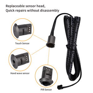 Capteur Tactile Remplaçable à Détection de <span class=keywords><strong>Mouvement</strong></span> des Mains pour Portes Simples ou Doubles en Bois, Interrupteur Tactile Capacitif à Variateur de Luminosité DC 12V 24V 5A - Product Image 2