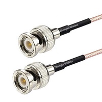 Câble d'extension coaxial RF ZKT 30 CM RG613-30-BNC-MM 50 Ohm en cuivre toronné avec 1 conducteur et connecteur BNC mâle vers mâle