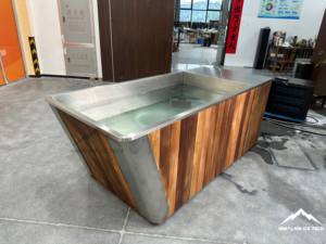 लक्जरी लाल देवदार और स्टेनलेस स्टील ऑल-इन-वन कोल्ड डुबकी टब के साथ एथलीट रिकवरी के लिए एकीकृत 1,5hp/2hp चिलर - Product Image 4