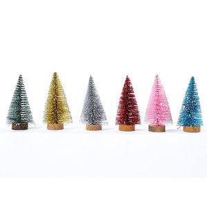 Colorful 10cm glitter mini cedar Christmas <b>trees</b>, a pack of 4 Christmas desktop ornaments - Product Image 5