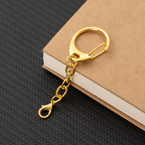 <strong>Gold</strong> <strong>D</strong> Snap Hook Lobster Clamp Zinc Alloy Round C Hook Metal Split Keychain <strong>Key</strong> Rings Clips Accessories - Product Image 5