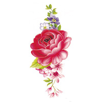 Tatouages temporaires 3D papillons et fleurs, autocollants colorés pour le corps, tatouages temporaires pour femmes