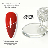 HS Professional Top Coat Vegan Personnalisé Effet Cristal 15ml Super Brillant UV Extra Dur Gel Polish