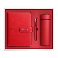 Coffret Cadeau Luxe : Carnet en Cuir PU Noir Personnalisé, Thermos, Stylo et Bouteille d'Eau – Idéal pour les Affaires
