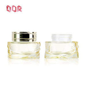 Skin Care Bottle Yellow Transparent Glass <b>Round</b> Bottle Customized Cosmetics Container Empty with Pressing Pump <b>Head</b> <b>Screw</b> Cap - Product Image 4