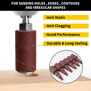 TPmax OEM Kit <span class=keywords><strong>de</strong></span> 24 manchons <span class=keywords><strong>de</strong></span> ponçage <span class=keywords><strong>en</strong></span> oxyde d'aluminium rouge, grain 80, pour perceuse à colonne, ponçage et polissage du <span class=keywords><strong>bois</strong></span>, du métal et <span class=keywords><strong>de</strong></span> la pierre - Product Image 5