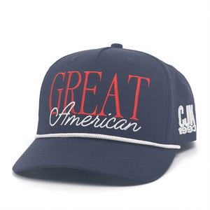 Casquette snapback 5 panneaux en nylon imperméable brodée pour homme avec cordon - Product Image 2
