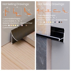 NIUYUAN Usine OEM – Profilés de finition d'angle pour <span class=keywords><strong>carrelage</strong></span> en aluminium/acier inoxydable, formes multiples - Product Image 6