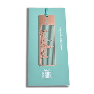 Marcapáginas Metálico Rectangular Color Oro Rosa con Logotipo Personalizado - Product Image 2