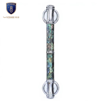 Poignée de porte de luxe en alliage de zinc chromé PVD or brillant, grande, avec malachite noire et nacre, pour entrée de villa ou porte de placard