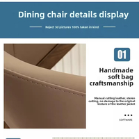 La chaise de salle à manger de style chinois avec dossier en bois massif pour un usage domestique avec un fauteuil en cuir décontracté haut de gamme