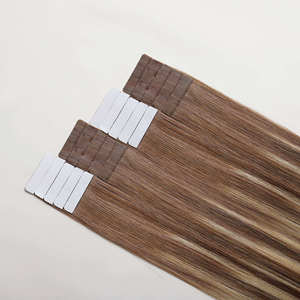 Human Hair Extensions Tape in P4/27 Ombre Honey Blond Highlighted <strong>Brown</strong> <strong>Chocolate</strong> <strong>Brown</strong> to Caramel Blonde Seamless Invisible - Product Image 4