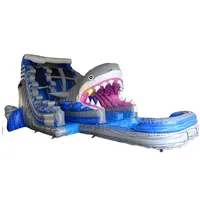 Giant Shark Inflatable Water Slide with Pool