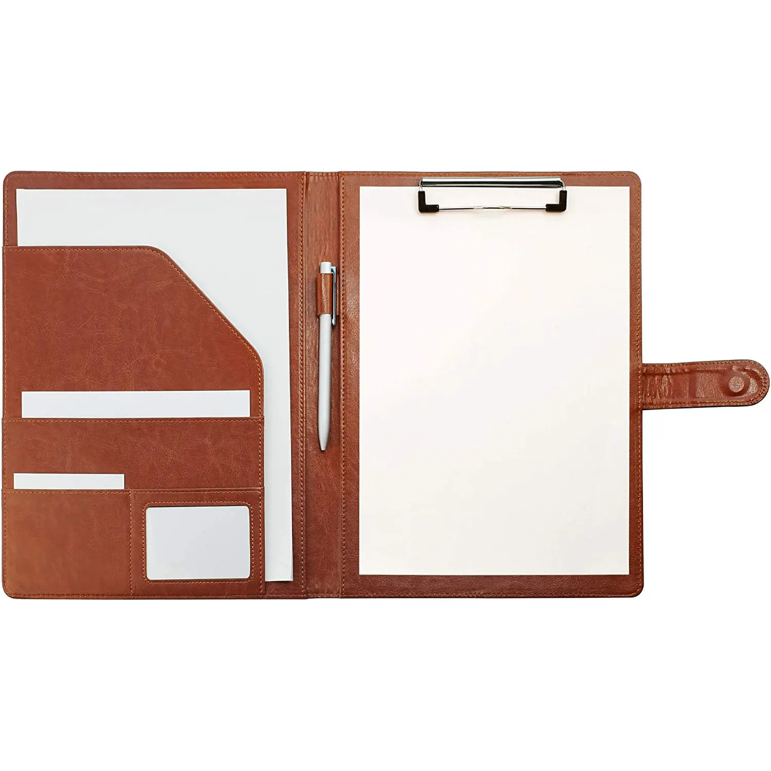 A4โฟลเดอร์ Padfolio หนัง PU พร้อมคลิปบอร์ด